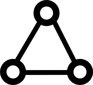 A triangle of three connected nodes