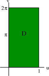 Rectangular domain to be mapped into helicoid