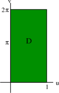 Rectangular domain to be mapped into helicoid