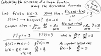 Calculating the derivative of a linear function using the derivative formula