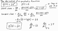 Calculating the derivative of a quadratic function
